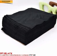 Салфетка из плотной микрофибры для протирки линз в очках 597-BLACK, 17*14 см
