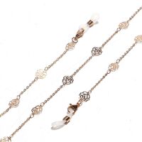 Металлическая нескользящая цепочка золотого цвета, с полой розой, для очков и масок GL1442