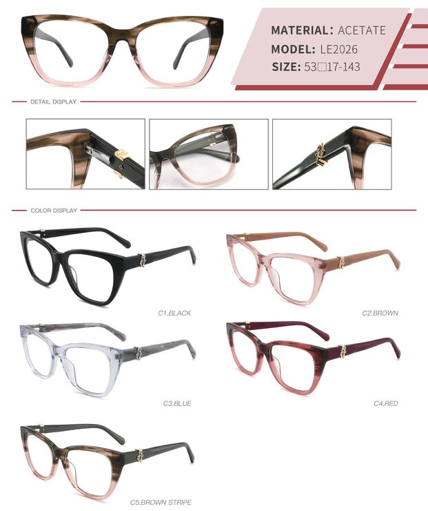 Оправа пластиковая из ацетата с флексом LE2026-DA