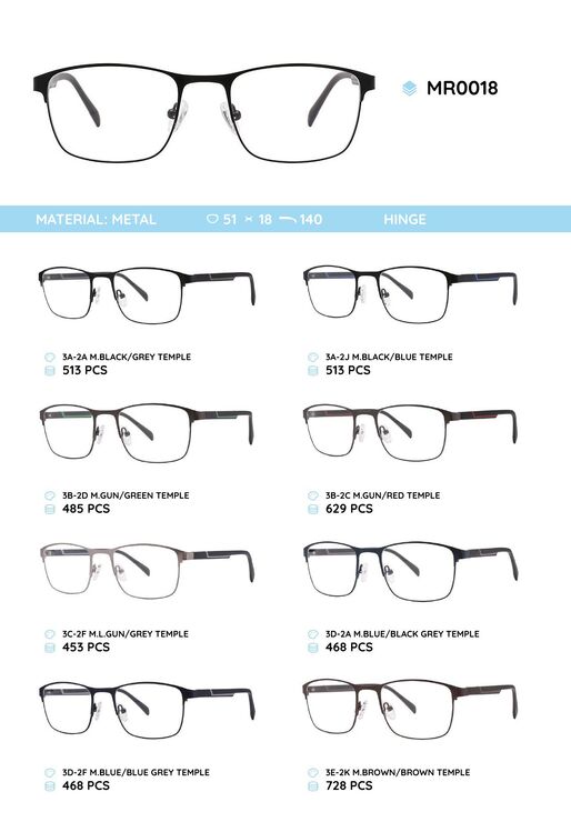 Металлическая оправа с дужками из пластика TR-90 MR0018