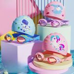 Очки для плавания детские (3-15 лет) водонепроницаемые с защитой от запотевания, с шапочкой, 626-YU