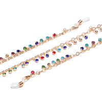 Металлическая цепочка для очков и масок со стразами GL1154