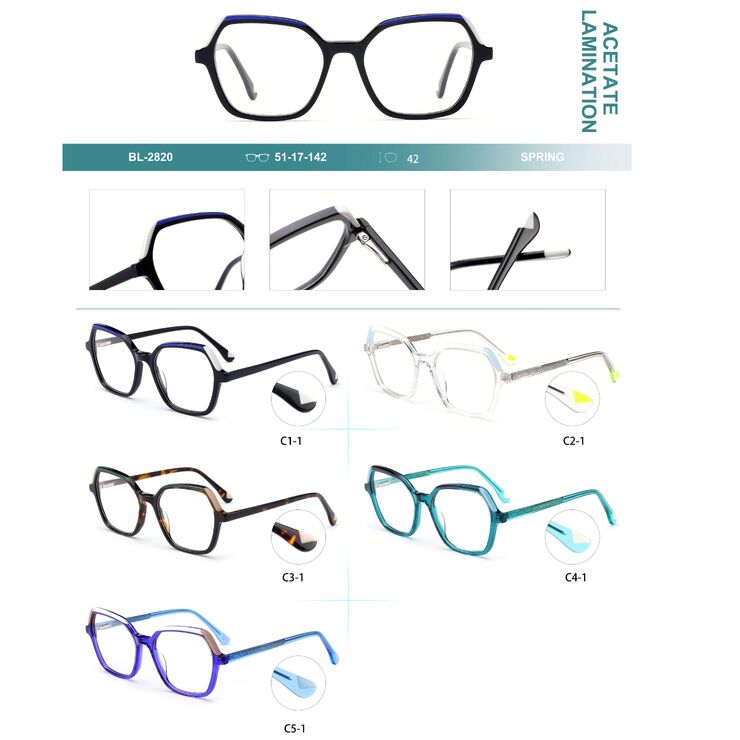 Оправа пластиковая из ламинированного многослойного ацетата с флексом Big City BL-2820