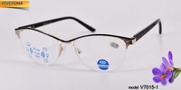 Готовые очки с линзами Blu Block женские металлические с флексами Vizzini V7015-1 диоптрии до+4.50 / -4,00