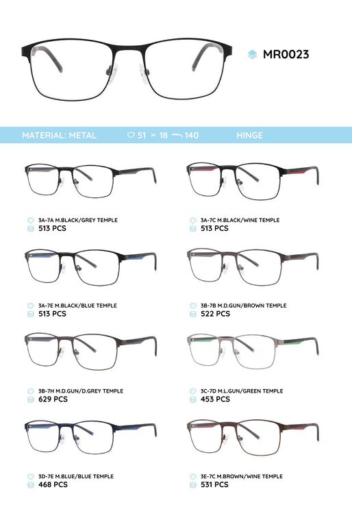 Металлическая оправа с дужками из пластика TR-90 MR0023