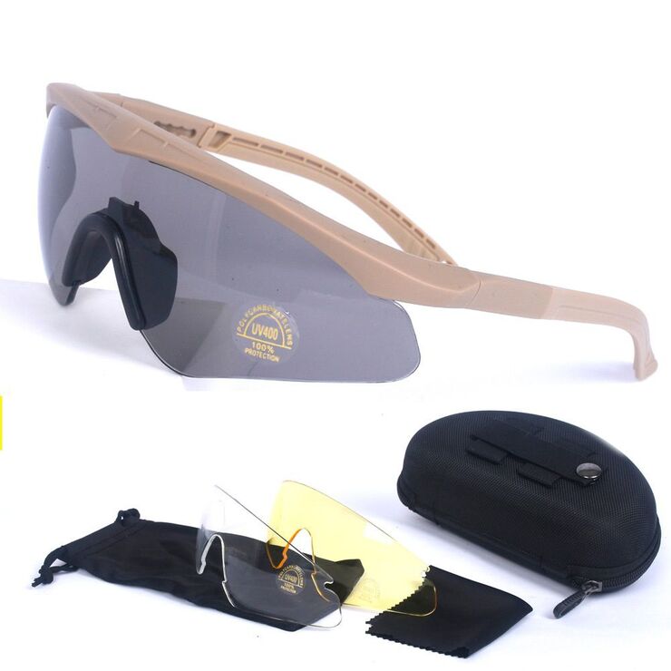 Очки защитные противоударные тактические +3 насадки 2.3MM套装