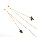 Металлическая нескользящая цепочка золотого цвета, с подвеской в виде белки и кедрового ореха, для очков и масок GL775