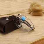 Очки металлические мультифокальные складные для чтения 1810渐进 с защитой Blue ray cut с футляром, диоптрии от +1.00 до +3.50, РМЦ=62-64