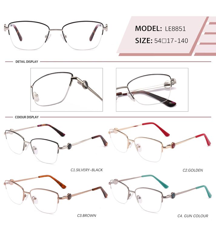 Оправа металлическая полуободковая с флексом LE8851-DA