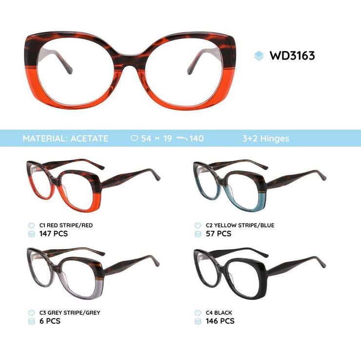 Plastic acetate eyeglasses frame for women WD3163