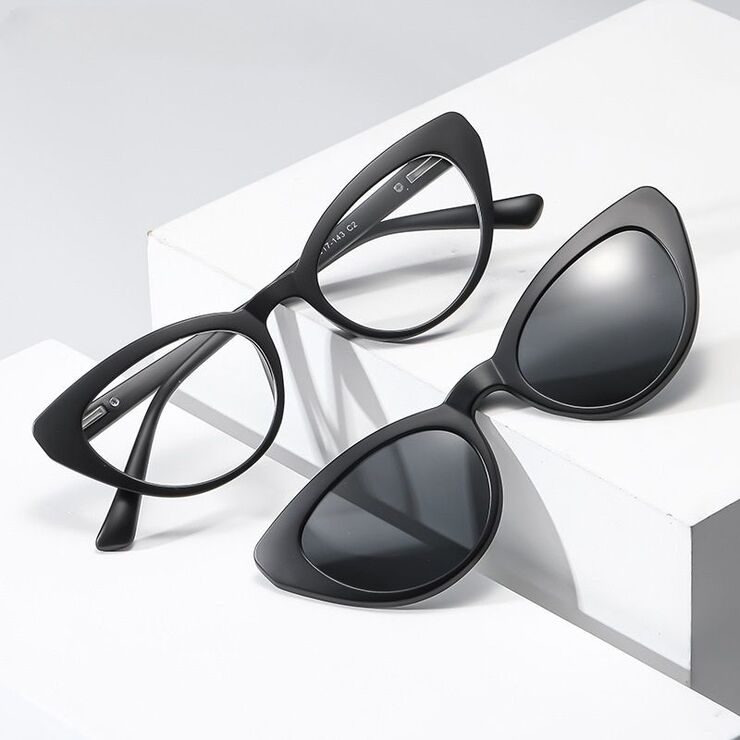 Оправа пластиковая с флексом + поляризационная солнцезащитная насадка (клипон) на магните El Dorado EL2351D