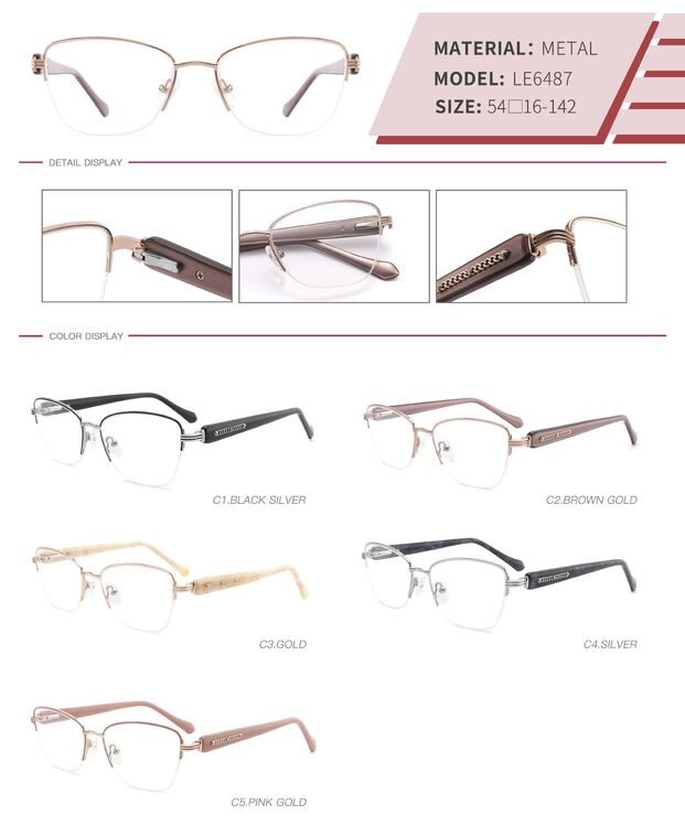 Оправа металлическая полуободковая с флексом LE6487-DA