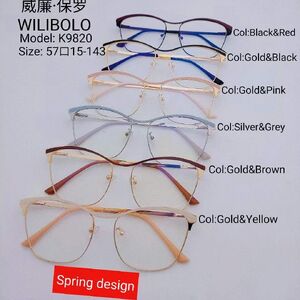 Metal ultrathin frames with spring hinges Wilibolo K9820