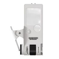 Лупа портативная карманная с подсветкой и УФ-светом 5803, размер: 37*30 мм, увеличение: 3X, 10X, 80X