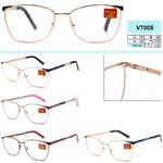 Очки элегантные для женщин металлические с флексами Vizzini V7008, диоптрии +0,75 до +4,00 (шаг 0,25), линза белая