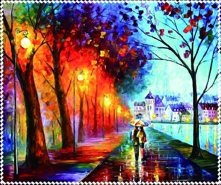 Салфетка для ухода за очками с принтом, материал микрофибра, в индивидуальной упаковке ОСЕННИЙ ВЕЧЕР, 17,5 *14,5 см