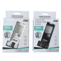 Лупа портативная карманная с подсветкой и УФ-светом 5803, размер: 37*30 мм, увеличение: 3X, 10X, 80X