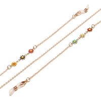 Металлическая нескользящая цепочка золотого цвета, с ромашкой, для очков и масок GL1447