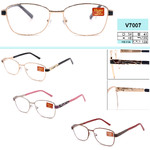 Очки женские металлические с флексами Vizzini V7007, диоптрии +1,00 до +4,00 (шаг 0,25), линзы без покрытий