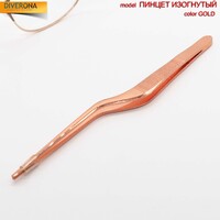 Точечный изогнутый пинцет из нержавеющей стали для подбора мелких деталей, страз 不锈钢弯镊子 J8018