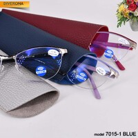 Готовые очки с линзами Blue Block женские металлические с флексами Vizzini V7015-1 диоптрии до+4.50 / -4,00