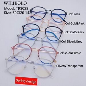 Metal +TR90 ultrathin women's frames with spring hinges Wilibolo TR3028