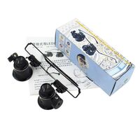 Лупа бинокулярная с подсветкой, увеличительное стекло с креплением на голову 9892A-II-XX, увеличение: 20Х