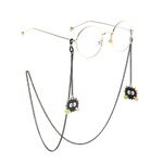 Металлическая нескользящая цепочка черного цвета, с подвеской брикеты со звездами, для очков и масок GL840