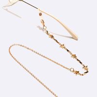 Металлическая нескользящая цепочка золотого цвета, с полыми звездами, для очков и масок GL1583