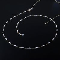 Gold-colored metal non-slip chain, with large and small pearl, for glasses and masks GL975