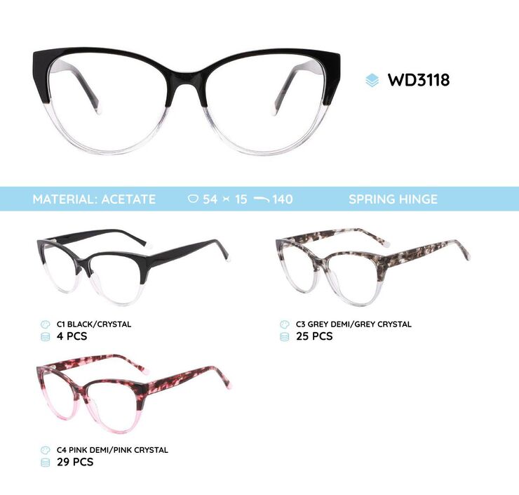 Plastic frames for glasses acetate material WD3118