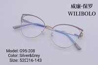 Оправа металлическая ультратонкая, с флексом Wilibolo G95-208 - картинка 7