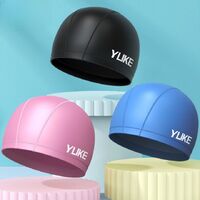 Очки для плавания детские водонепроницаемые с защитой от запотевания, с шапочкой, 1700-YU