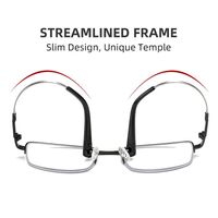 Очки для чтения полуободковые мужские металлические титановые с защитой Blue Ray Cut KY88110, диоптрии: от 0.00 до +4.00