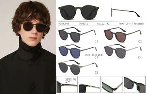 Polarized TR90+CP sunglasses with spring hinges for men Romonis TR98015-R