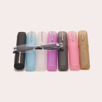 Очки пластиковые для чтения с футляром-ручкой 2006笔筒 со стеклянными линзами, от +1.00 до +4.00, РМЦ=62-64