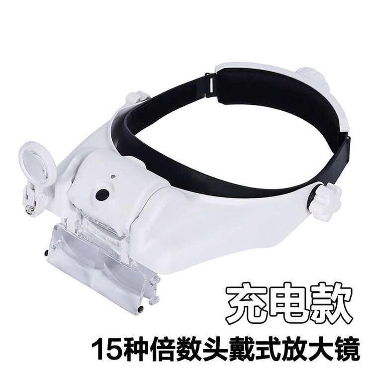 Лупа бинокулярная с подсветкой, увеличительное стекло с креплением на голову 81000GC-XX, увеличение: 1,5X, 2X, 2,5X, 3X, 3,5X, 8X ... 15X