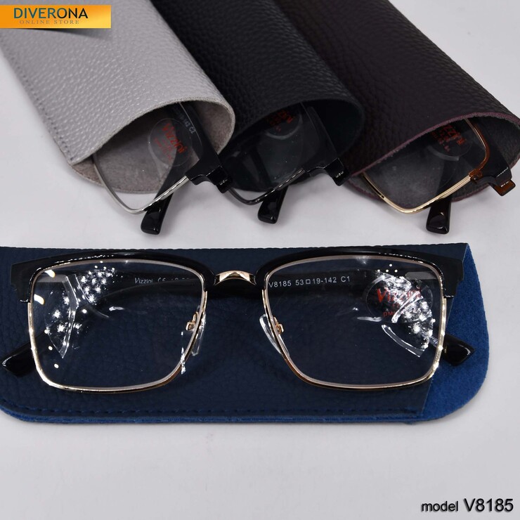 Очки большие мужские металлические с флексами Vizzini V8185-ЧЕХОЛ