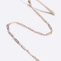 Металлическая нескользящая цепочка золотого цвета, с жемчугом и овалом, для очков и масок GL1720