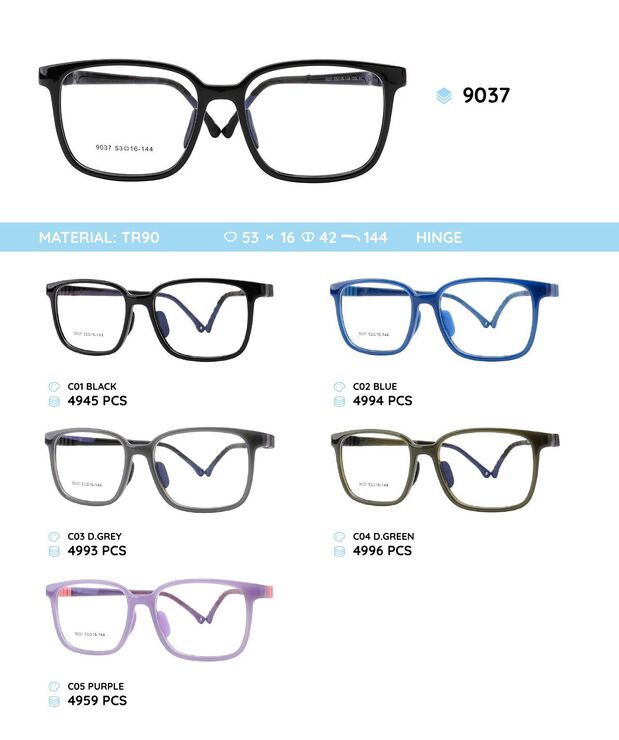 TR90 plastic eyeglasses frame for kids 9037
