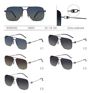 Rimless polarized metal sunglasses with nylon lenses for men Romonis R66003