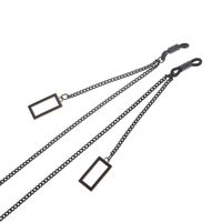 Металлическая нескользящая цепочка черного цвета, с подвеской прямоугольник, для очков и масок GL856