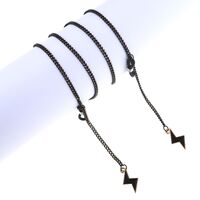 Black-colored metal non-slip chain, with pendant lightning, for glasses and masks GL829