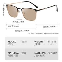 Очки металлические фотохромные с защитой от синего света 9678-GT