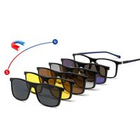 Оправа пластиковая TR90/PC + комплект из 5 поляризационных солнцезащитных насадок (клипон) на магните + кожаная сумка El Dorado EL3303A