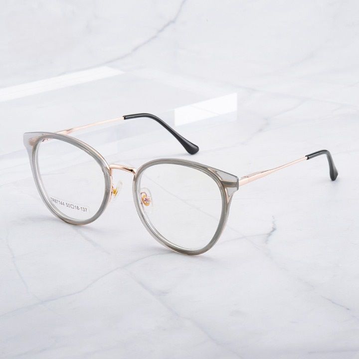 Combined frame (metal + TR90) or glasses with blue light protection, with spring hinges FA87144