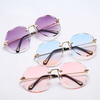 Солнцезащитные металлические безрамочные очки с защитой UV400 2885-GT