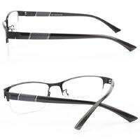 Очки металлические для чтения X961 полуободковые с заушниками из TR90, диоптрии от 0.50 до -6.00, не центрованные